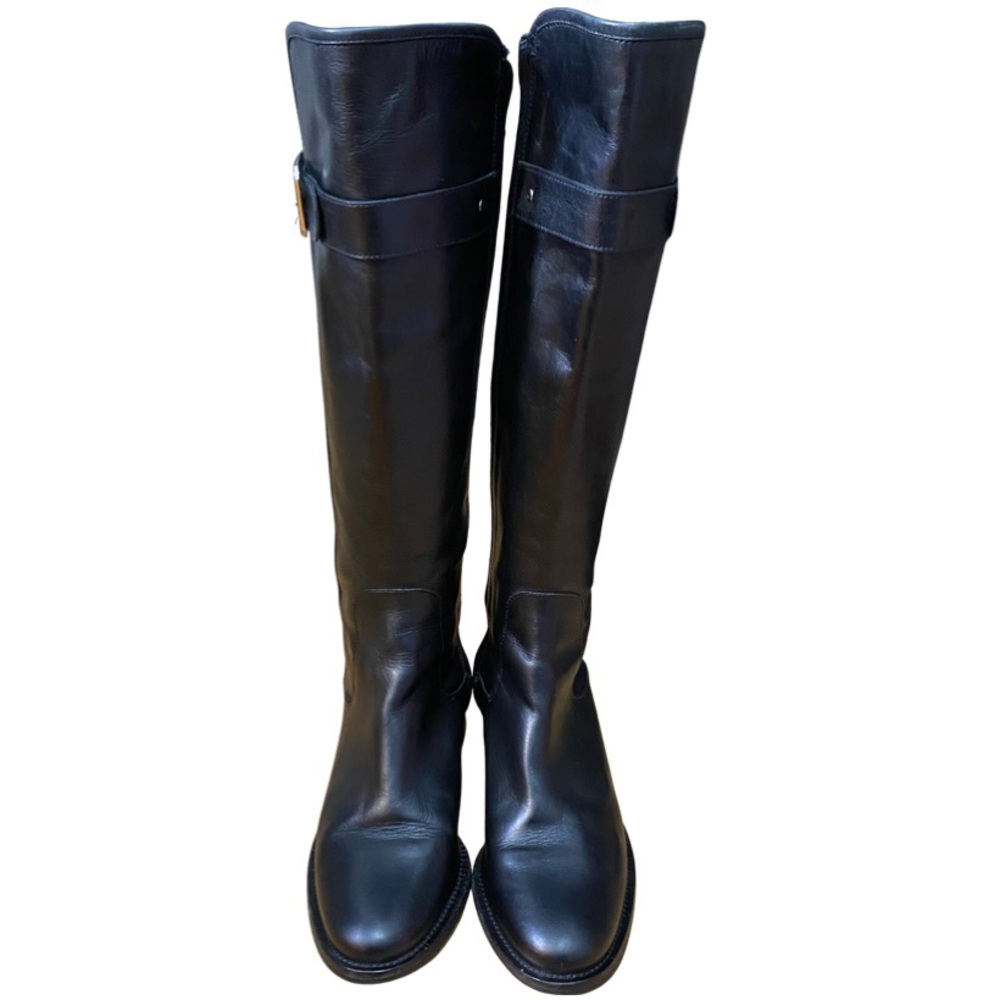 💗Cole Haan Leather Low Stacked Heel Tall (17”) Boot w/ hidden zipper, 1.5” Heel